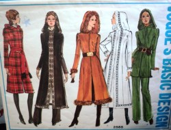 2565 VOGUE 1970 HOOD ZIP COAT 4 LENGTHS LEATHER OR NOT,PANTS PATTERN 10  UNCUT
